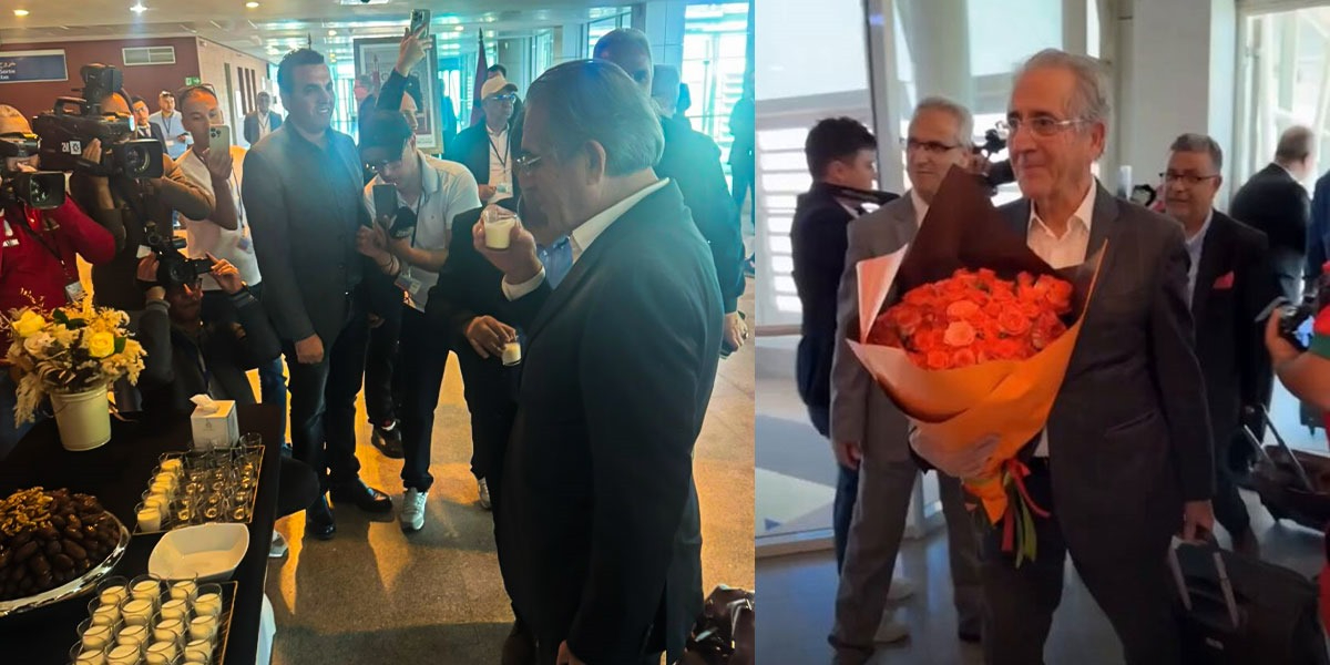 Aéroport d’Oujda: du lait, des dattes et des fleurs pour la délégation de l’USMA