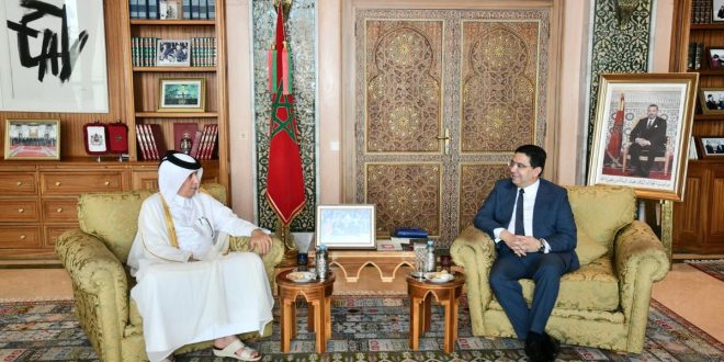 Bourita en discussion avec le chef de la diplomatie qatarie