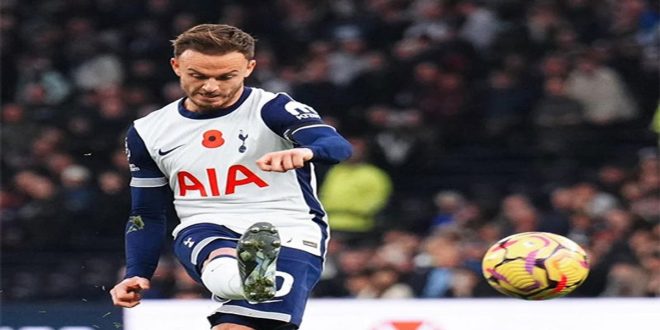 Tottenham: blessé au genou, James Maddison absent plusieurs mois