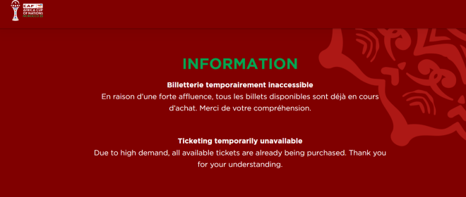 CAN 2025 : la CAF reporte la vente des billets après des soucis techniques