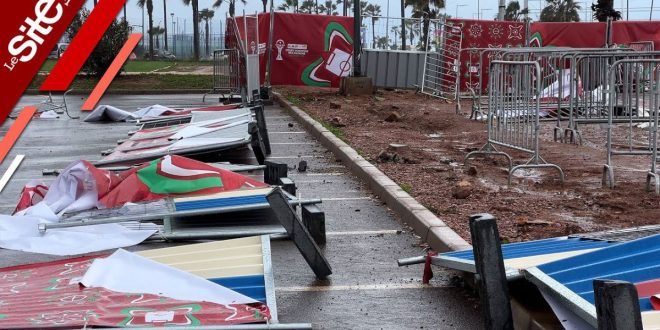 Casablanca : une Fan zone de la CAN 2025 endommagée par les fortes pluies (VIDEO)