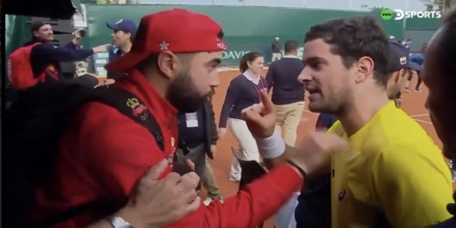 Coupe Davis: le moment où Nicolas Mejia a nargué le public marocain (VIDEO)