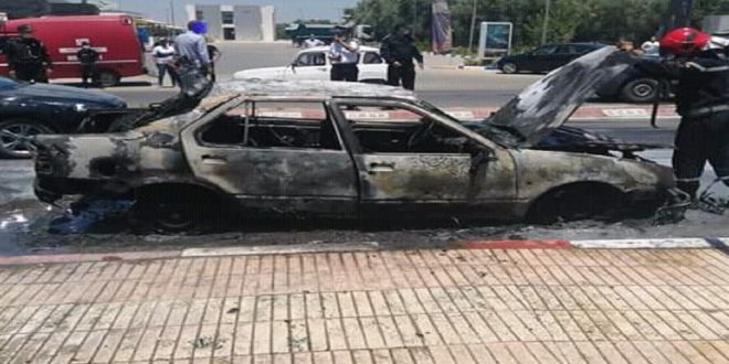 Casablanca : une voiture entièrement ravagée par les flammes
