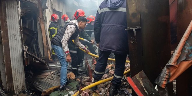 Casablanca: incendie nocturne dans un marché de ferraille