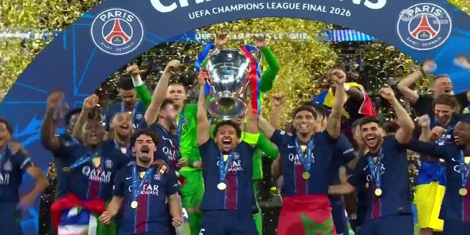 Ligue des champions : Marquinhos soulève la coupe pour la deuxième année de suite (VIDEO)
