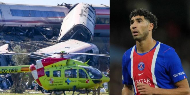 «Mon cœur est triste»: Achraf Hakimi réagit au drame ferroviaire en Espagne